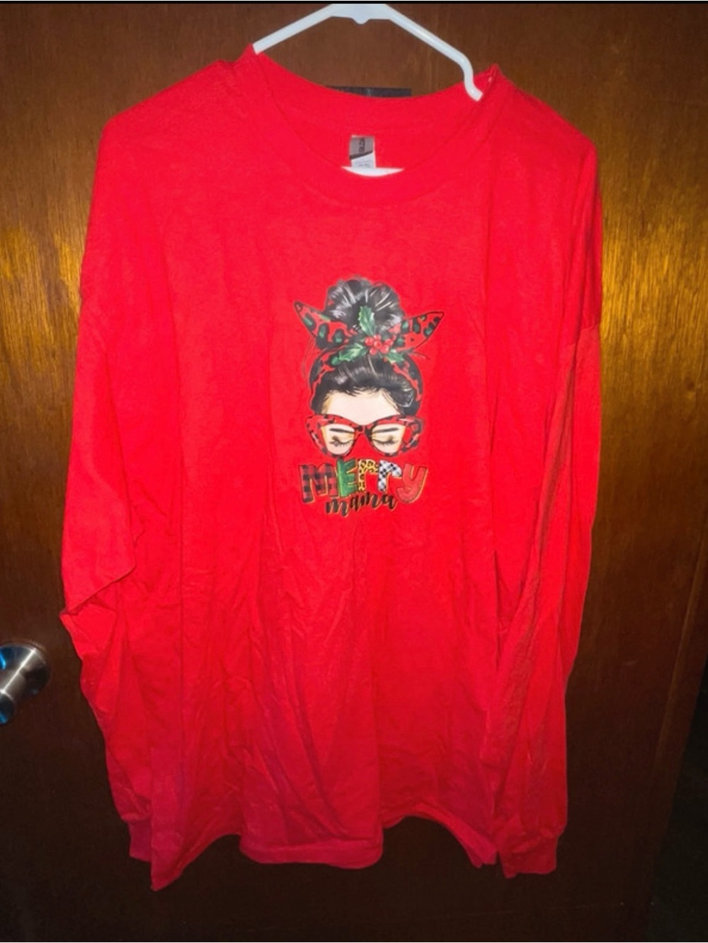 2X Merry Graphic Long-Sleeve Top - Red